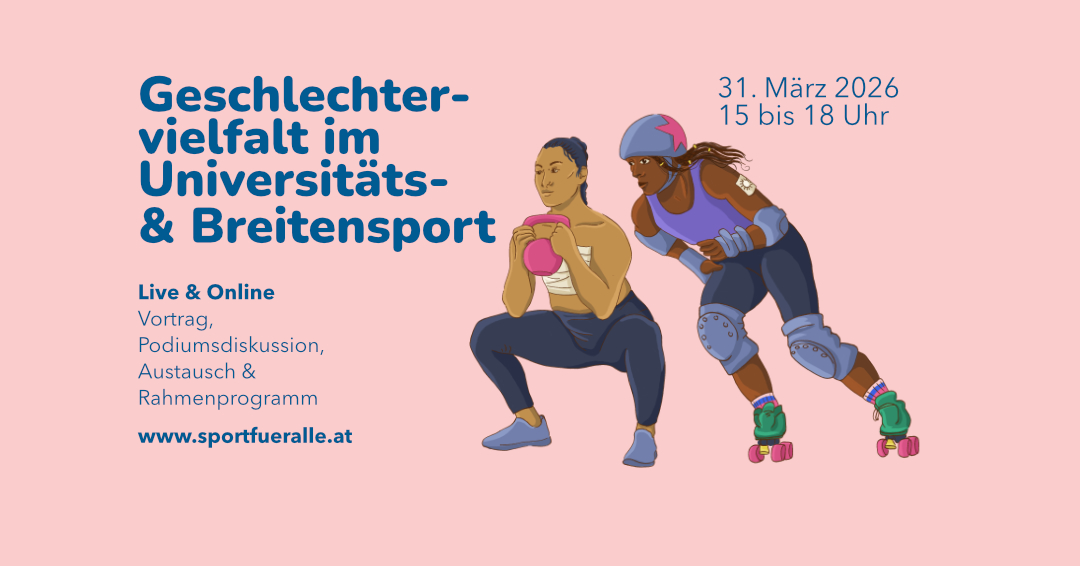 Zwei sportlich gekleidete Personen, eine macht Kniebeugen mit einer Kettlebell, die andere trägt Rollschuhe und Schutzausrüstung und steht leicht gebeugt.
